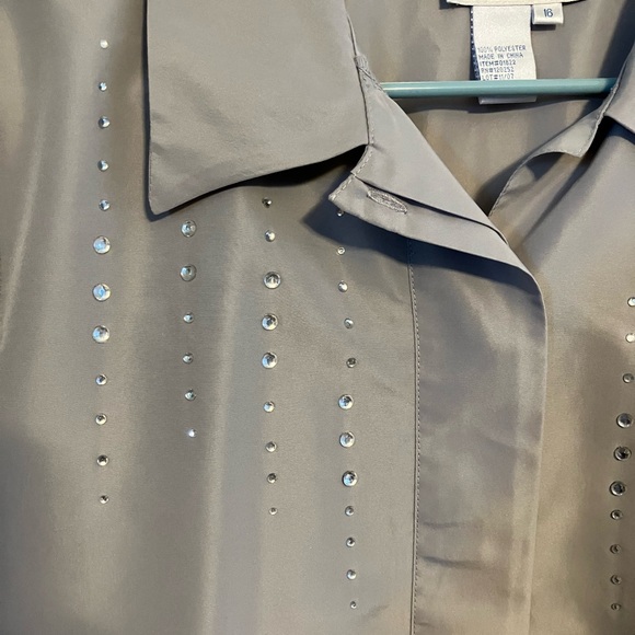 Tops - Studio Series by Vicki Wayne embellished grey blouse
